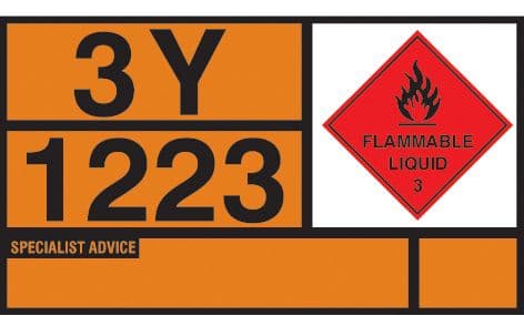 56363 Hazchem placard - kerosene self adhesive (700x400mm) Safety Sign