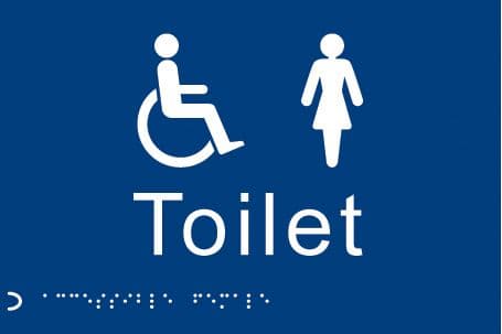 56491 Braille - Toilet ladies/disabled (225x150mm) Safety Sign