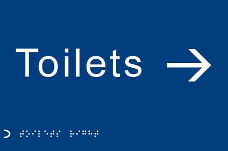 56494 Braille - Toilets ---> (225x150mm) Safety Sign