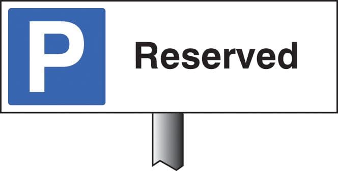 56526 Parking reserved verge sign 450x150mm (post 800mm) (450x150mm) Safety Sign