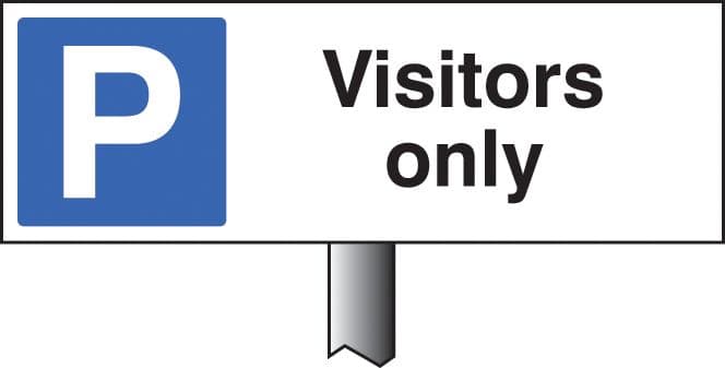56527 Parking visitors only verge sign 450x150mm (post 800mm) (450x150mm) Safety Sign