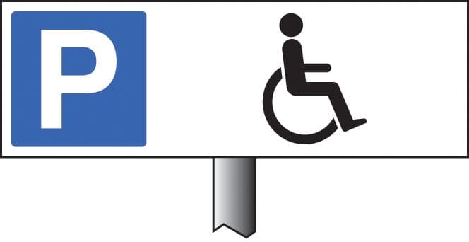56533 Parking disabled symbol verge sign 450x150mm (post 800mm) (450x150mm) Safety Sign