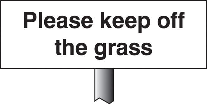 56542 Please keep off the grass verge sign 450x150mm (post 800mm) (450x150mm) Safety Sign