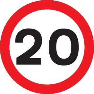 56569 20 mph class RA1 600mm dia (600mm) Safety Sign