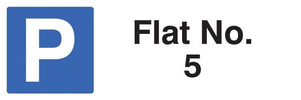 56577 Verge sign - Flat No. (Please specify required no) 450x150mm (post 800mm) (450x150mm)