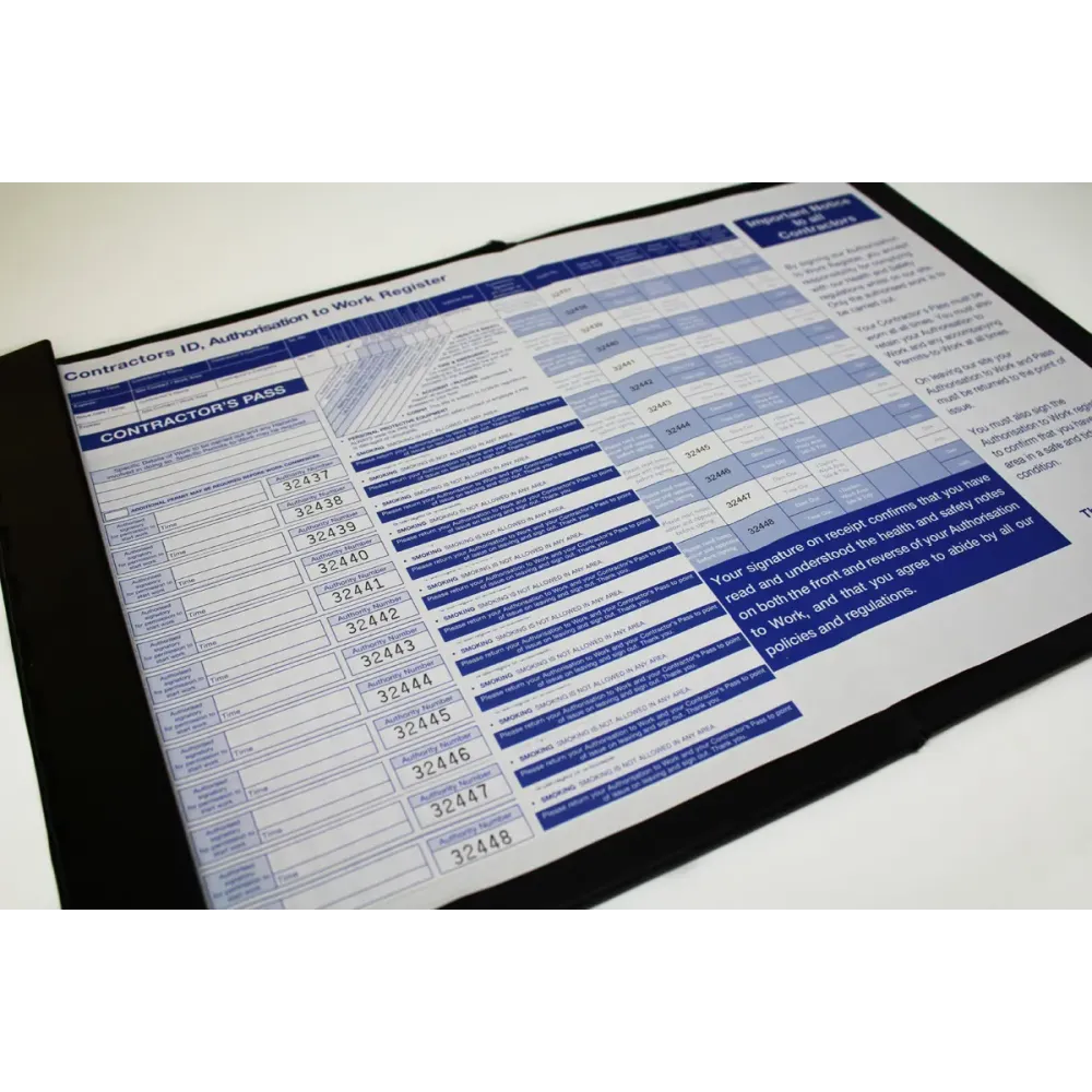 57130 Contractor Pass Sign-In Sytem (100 NCR passes) Miscellaneous (432x280mm)
