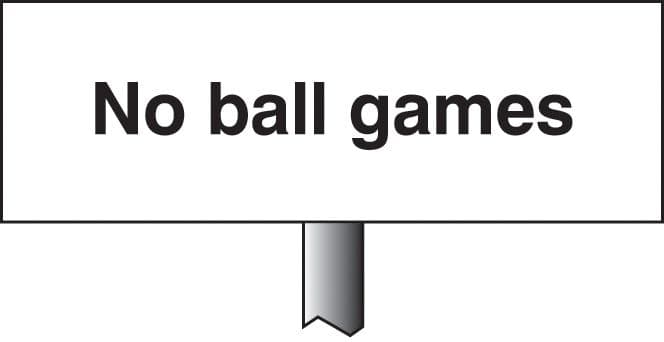 57586 No ball games verge sign 450x150mm (post 800mm) (450x150mm) Safety Sign