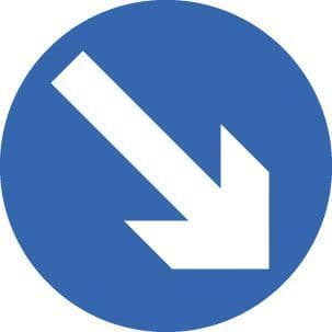57702 Keep right Class R2 Permanent 600mm Dia (3mm aluminium composite) Safety Sign