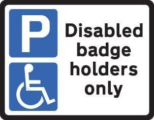 57732 Disabled badge holders Class R2 Permanent 320x250mm (3mm aluminium composite) Safety Sign