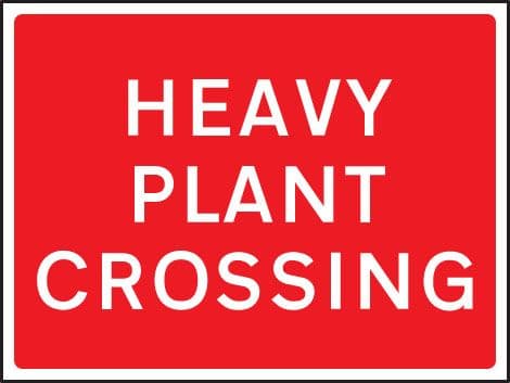 57918 Heavy plant crossing 1050x750mm Class RA1 zintec (1050x750mm) Safety Sign