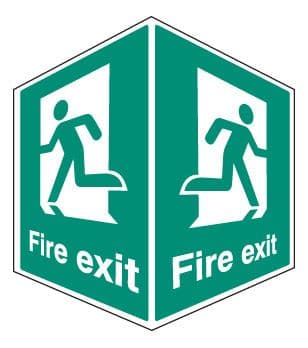 58005 Fire exit - projecting sign (150x200mm) Safety Sign