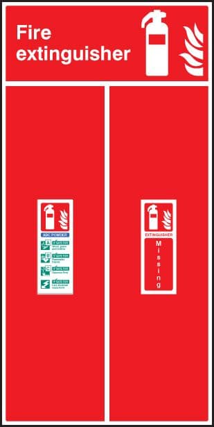 58016 Fire extinguisher location board - abc powder (450x900mm) Safety Sign
