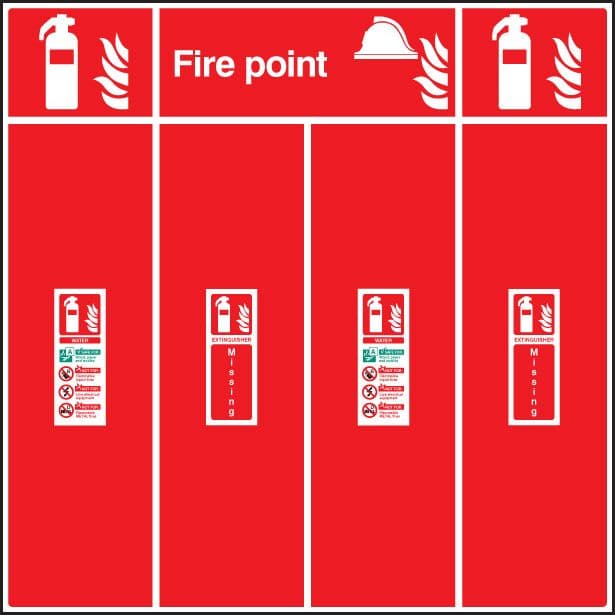 58020 Fire extinguisher location board double (900x900mm) Safety Sign