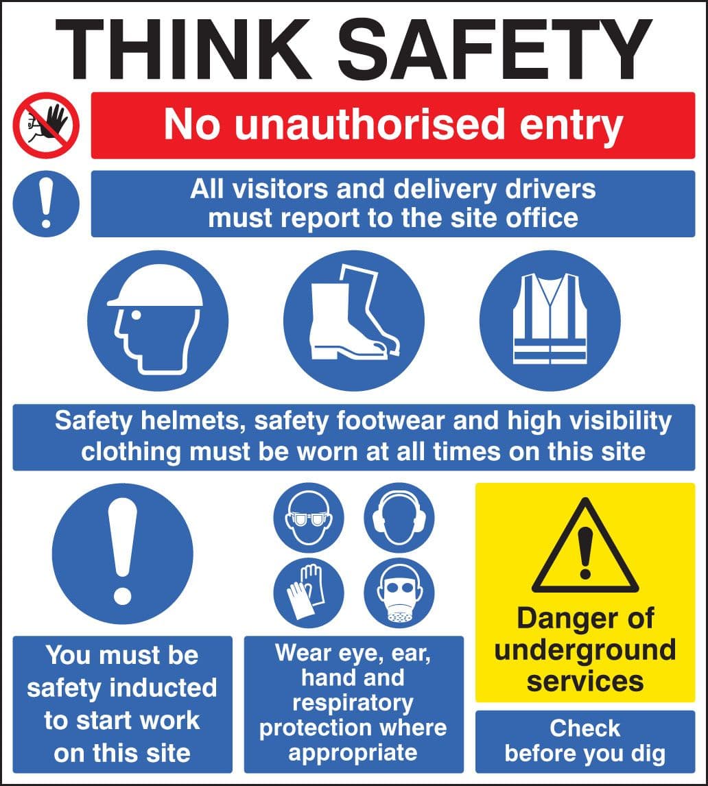 58031 Site safety board 900x1000mm (900x1000mm) Safety Sign