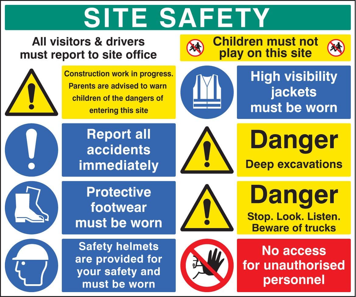 58038 Site safety board 1200x1000mm (1200x1000mm) Safety Sign