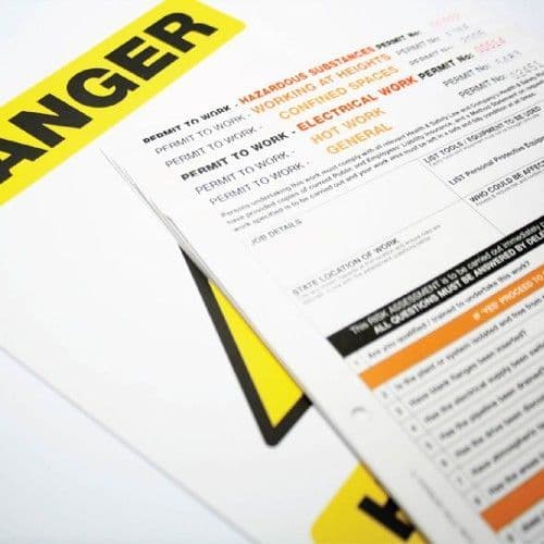 58172 Permit to Work: Confined Spaces (Pack of 10, 3part NCR) (210x297mm) Safety Sign