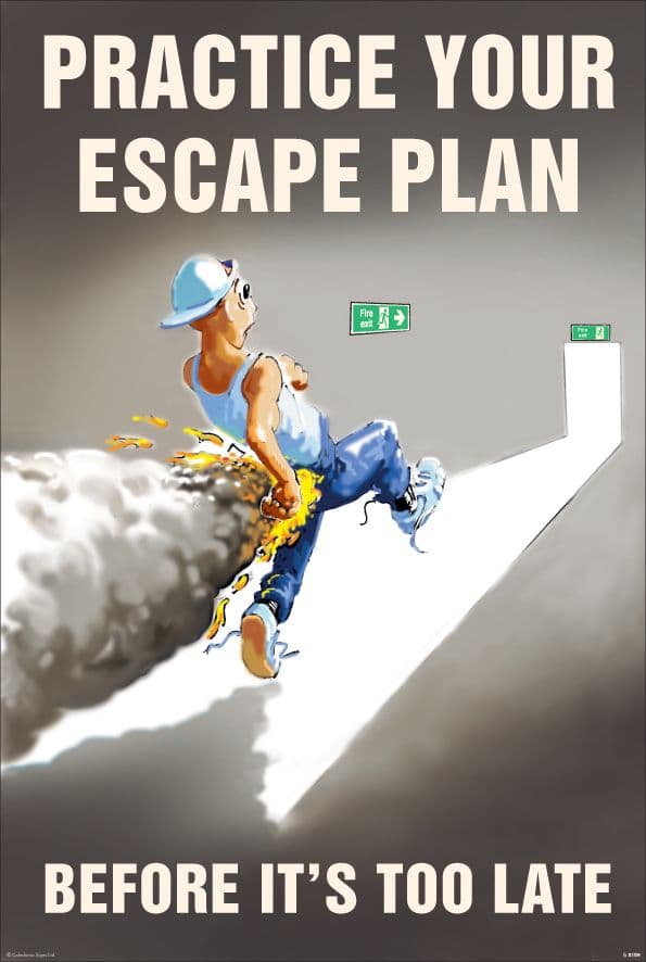 58189 Practice your escape plan 510x760mm synthetic paper (510x760mm) Safety Sign