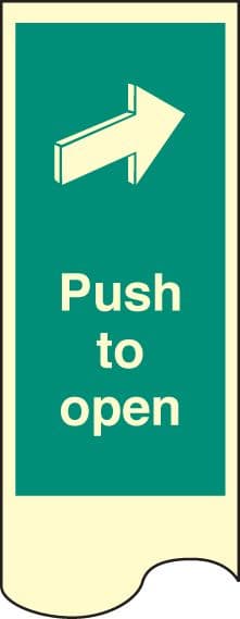 58233 Door plate - Push to open photo rp (75x300mm) Safety Sign