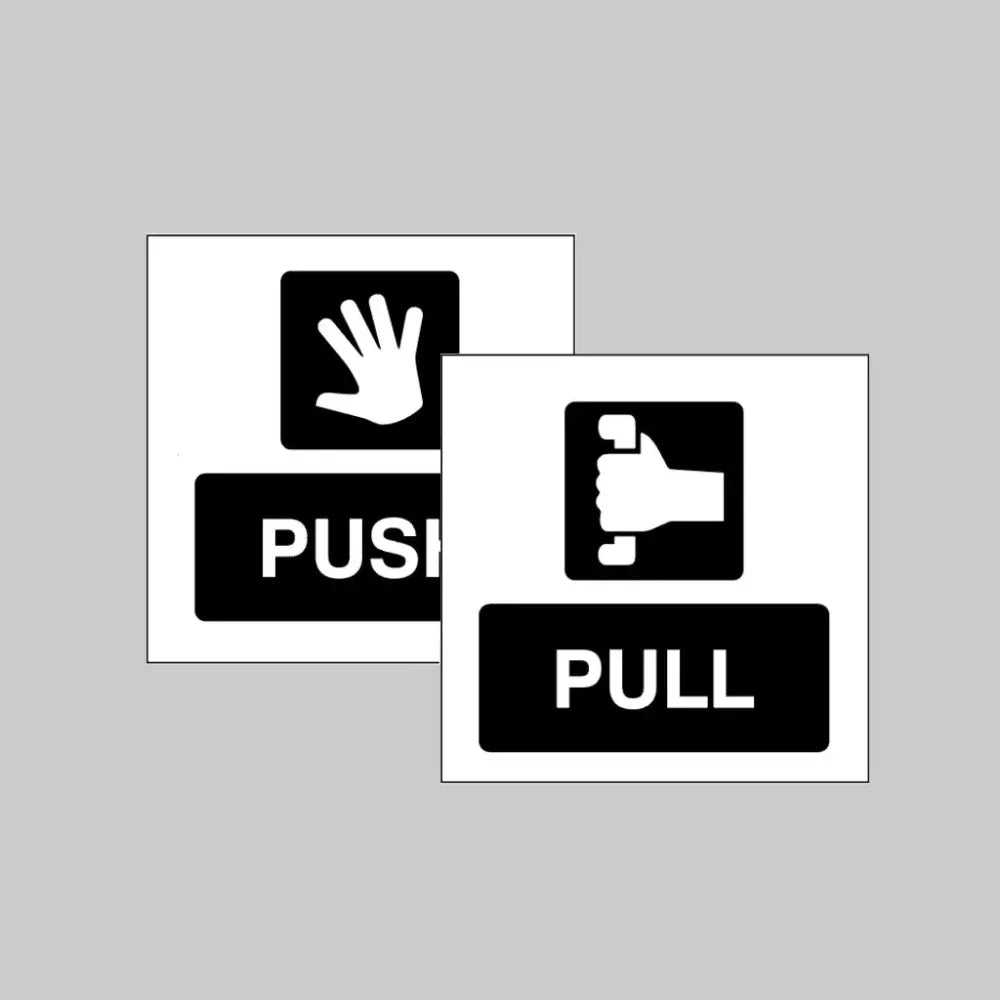 58257 Pull / Push Double sided self adhesive window sticker 150x150mm Miscellaneous