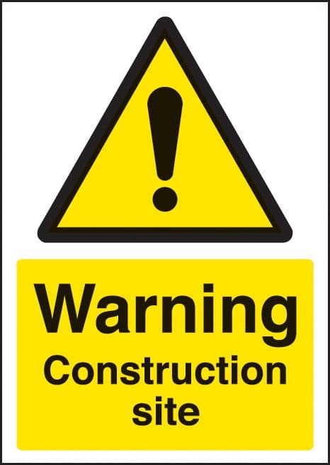 58360 Warning construction site - A4 rp (210x297mm) Safety Sign