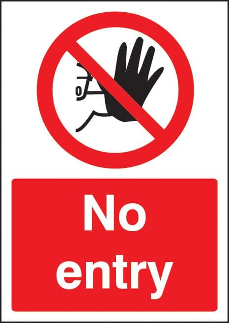 58381 No entry - A4 sav (210x297mm) Safety Sign