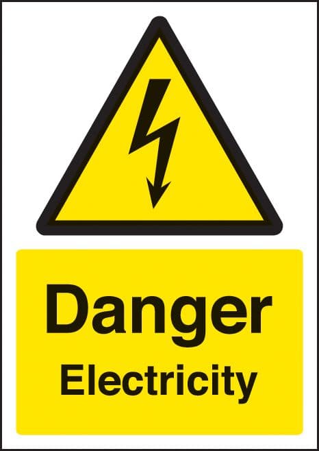 58387 Danger electricity - A4 sav (210x297mm) Safety Sign