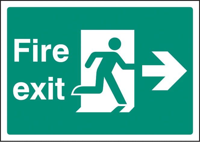 58390 Fire exit right - A4 rp (210x297mm) Safety Sign
