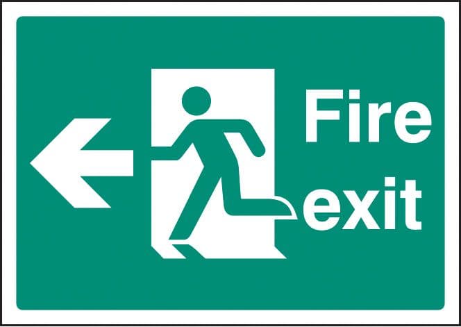 58394 Fire exit left - A4 rp (210x297mm) Safety Sign