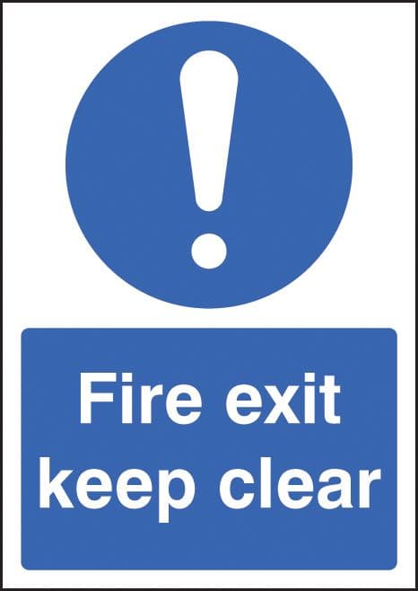 58397 Fire exit keep clear - A4 sav (210x297mm) Safety Sign