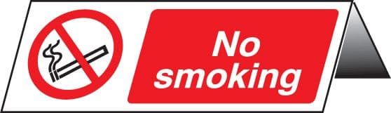 58401 No smoking table cards (pk of 5) (150x150mm) Safety Sign