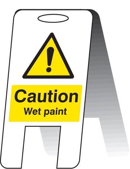 58508 Caution wet paint (self standing folding sign) (300x600mm) Safety Sign