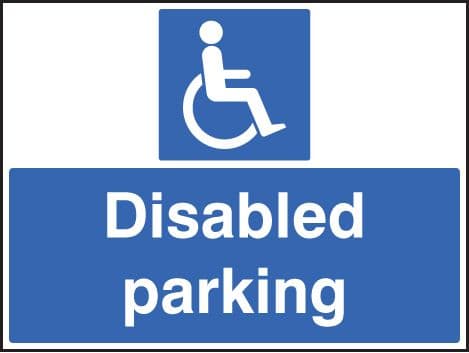 58527 Disabled parking only c/w frame 600x450mm (600x450mm) Safety Sign