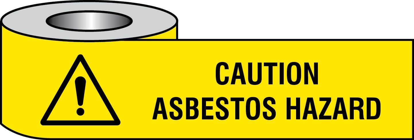 58607 Caution asbestos hazard barrier tape 75mm x250m (75mm x 250m) Safety Sign