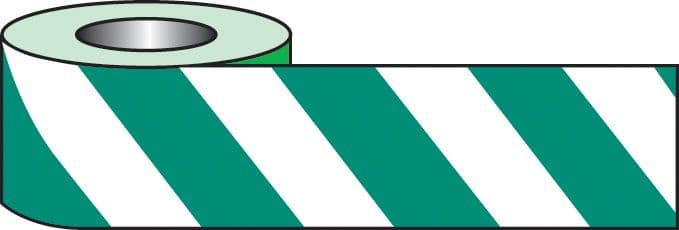 58631 Self adhesive hazard tape 33m x 50mm - green/white (33M x 50mm) Safety Sign