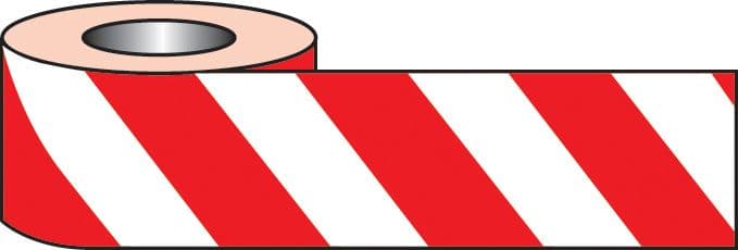 58632 Self adhesive hazard tape 33m x 50mm - red/white (33M x 50mm) Safety Sign