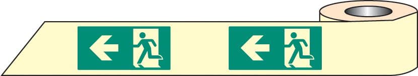 58653 Man arrow left photoluminescent tape 10mx40mm (10M x 40mm) Safety Sign