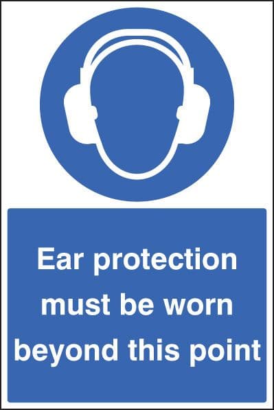 58731 Ear protection must be worn floor graphic 400x600mm (400x600mm) Safety Sign