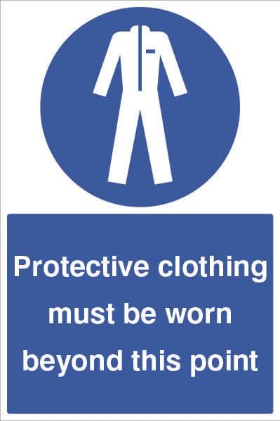58733 Protective clothing must be worn floor graphic 400x600mm (400x600mm) Safety Sign