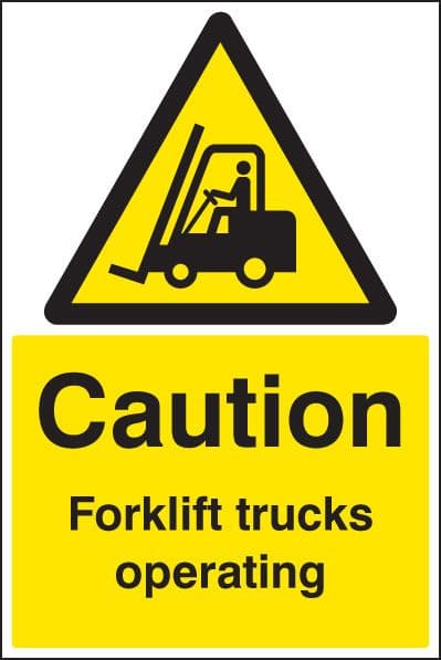 58734 Caution forklift trucks operating floor graphic 400x600mm (400x600mm) Safety Sign