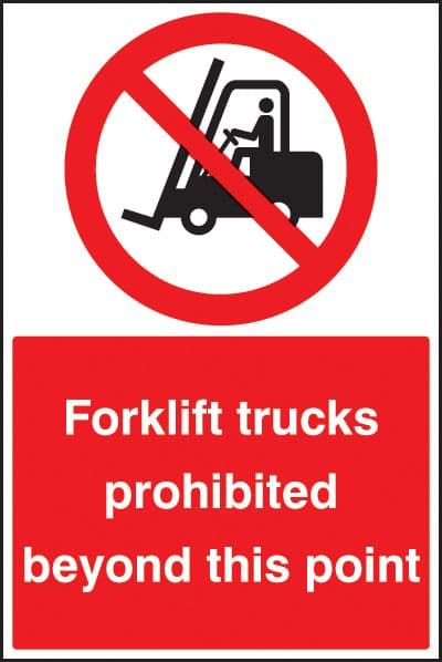 58737 Forklifts prohibited beyond this point floor graphic 400x600mm (400x600mm) Safety Sign