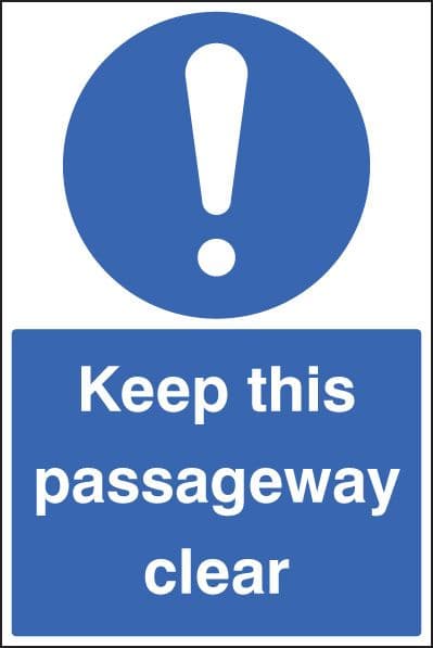 58738 Keep this passageway clear floor graphic 400x600mm (400x600mm) Safety Sign