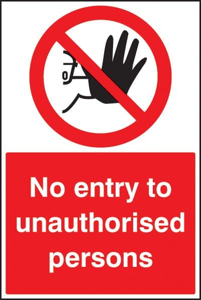 58739 No entry to unauthorised persons floor graphic 400x600mm (400x600mm) Safety Sign