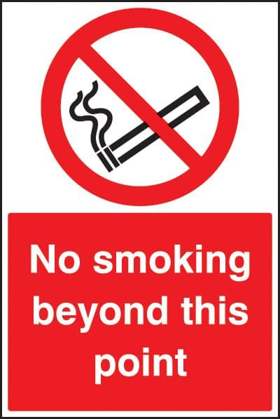 58741 No smoking beyond this point floor graphic 400x600mm (400x600mm) Safety Sign