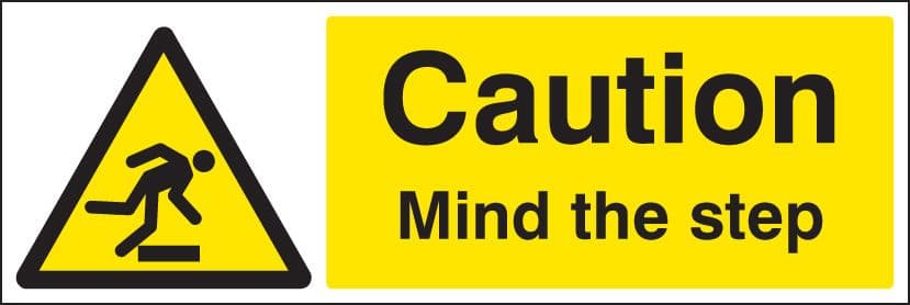 58749 Mind the step floor graphic 300x100mm (300x100mm) Safety Sign