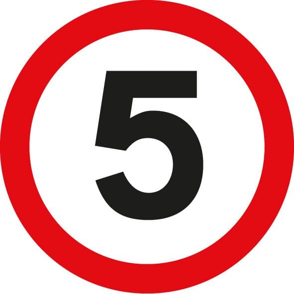 58787 5mph floor graphic 400mm dia (400mm dia) Safety Sign