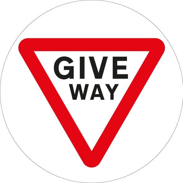58788 Stop give way floor graphic 400mm dia (400mm dia) Safety Sign
