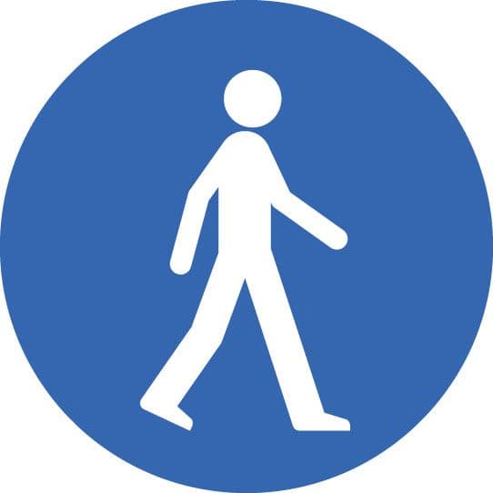 58802 Pedestrian floor graphic 400mm dia (400mm dia) Safety Sign