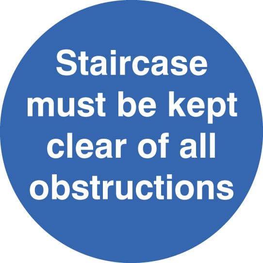 58804 Staircase must be kept clear floor graphic 400mm dia (400mm dia) Safety Sign