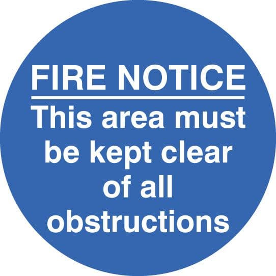 58805 Fire notice this area etc... floor graphic 400mm dia (400mm dia) Safety Sign