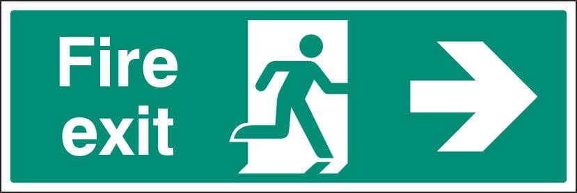 58815 Fire exit right floor graphic 600x200mm (600x200mm) Safety Sign
